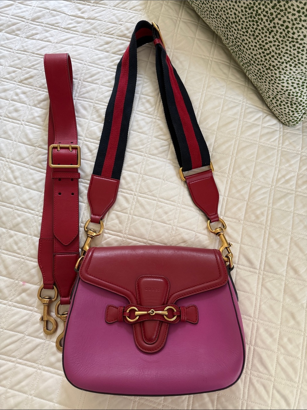 Gucci Lady Web Shoulder Bag Pink/Red